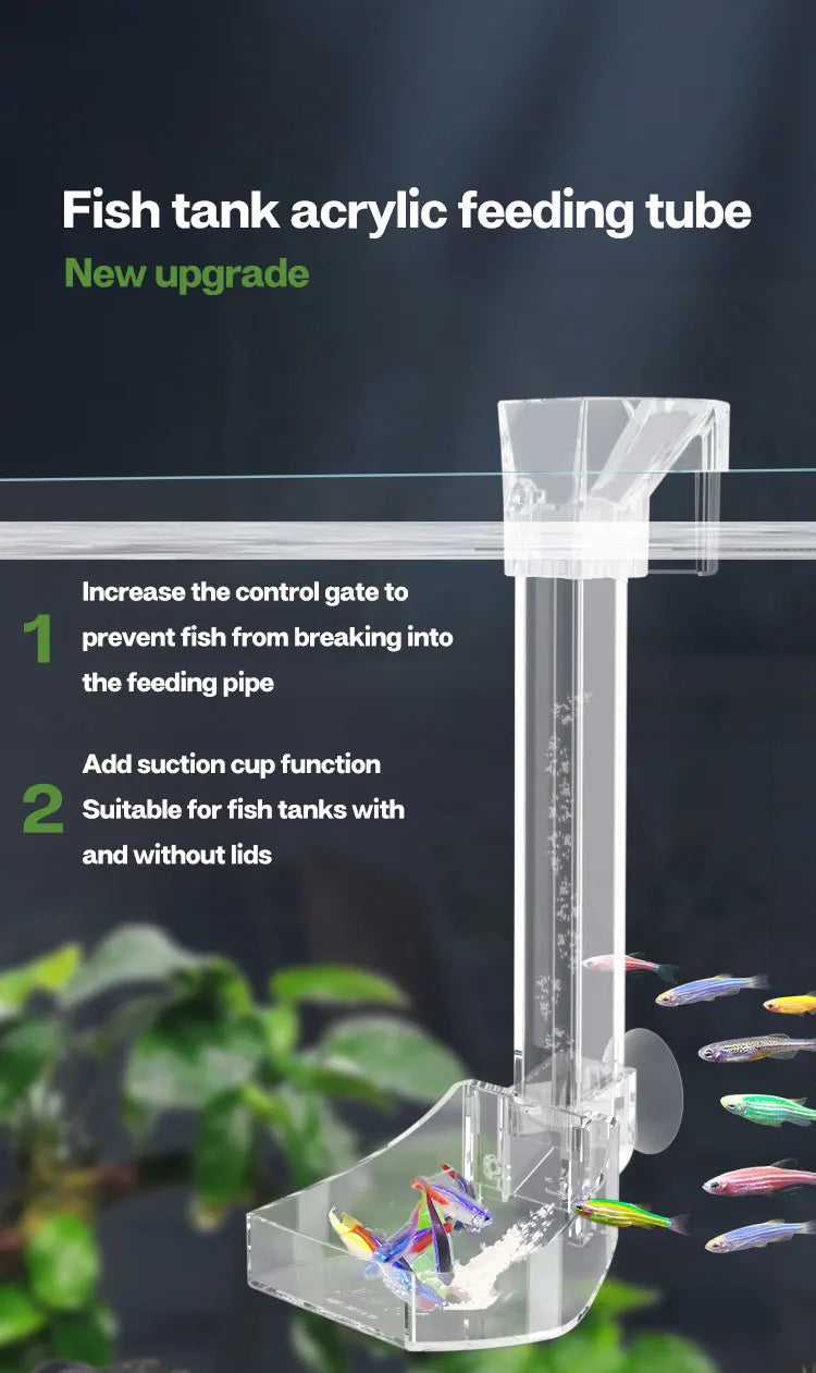 Anti-Clog Transparent Acrylic Fish Feeder Tube – Mess-Free Feeding for All Tank Types