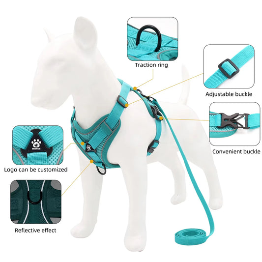 Escape-Proof Cat & Small Dog Harness and Leash Set – Breathable, Reflective, Adjustable Chest Strap