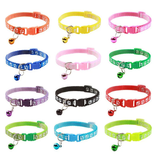 Colorful Printed Bell Collar for Cats & Puppies – Multi-Color Options