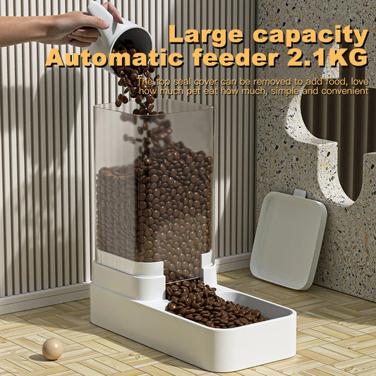Automatic Gravity Pet Feeder & Water Dispenser – 3.8L Large Capacity for Cats & Dogs
