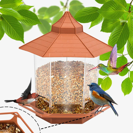 Automatic Hanging Bird Feeder – Multi-Hole Nut & Seed Dispenser for Outdoor Gardens
