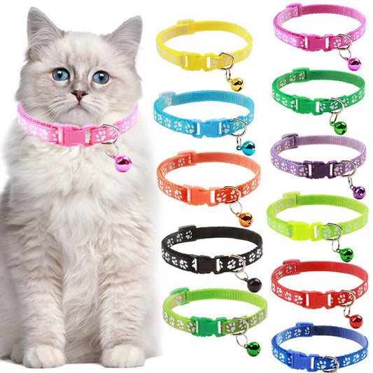 Colorful Printed Bell Collar for Cats & Puppies – Multi-Color Options