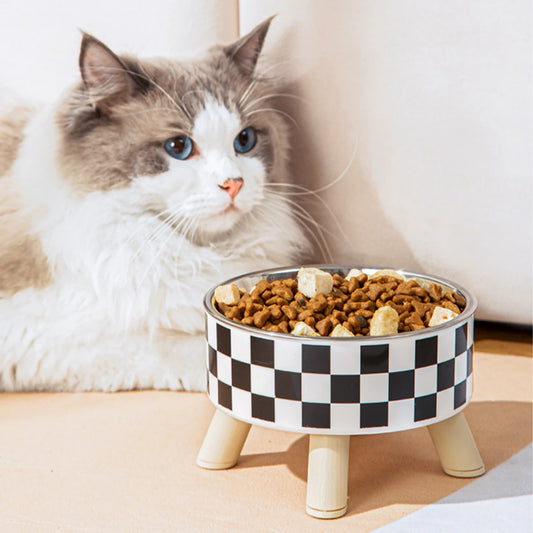 Polka-Dot Stainless Steel Pet Bowl – Anti-Slip, Easy-Clean Feeding for Cats & Small Dogs